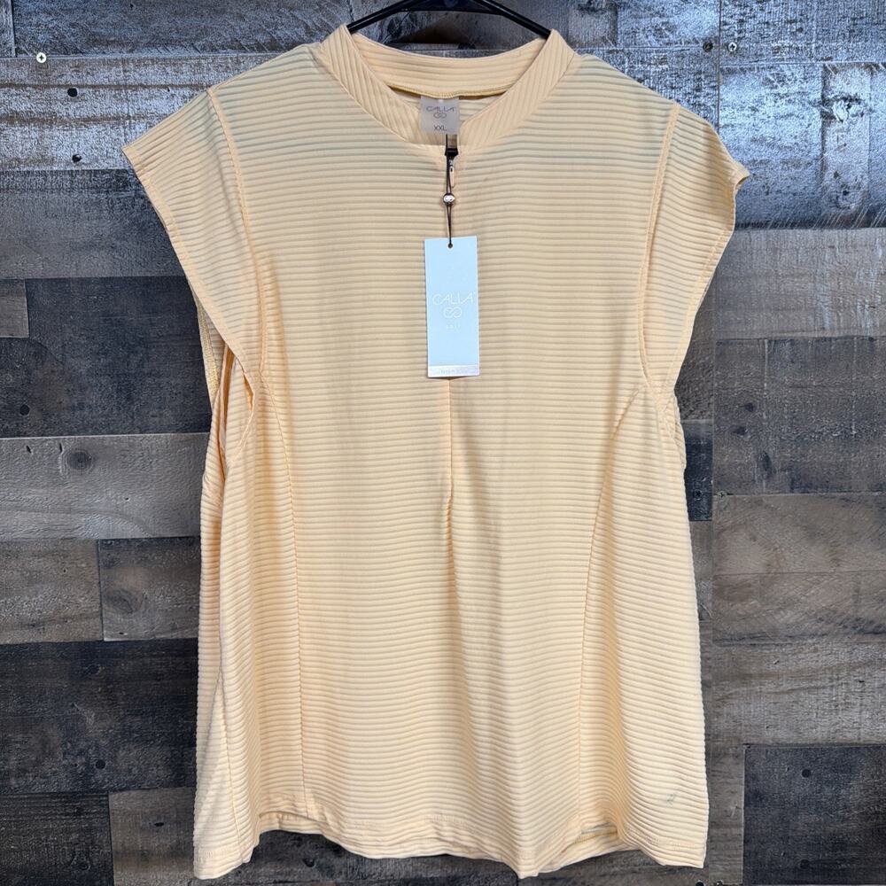 Calia Renew Tee Women’s Size XXL Peach Sherbet Cap Sleeve Top NWT SKU 079